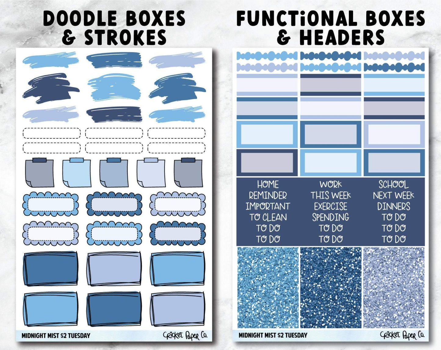 MIDNIGHT MIST Planner Stickers - Full Kit-Cricket Paper Co.