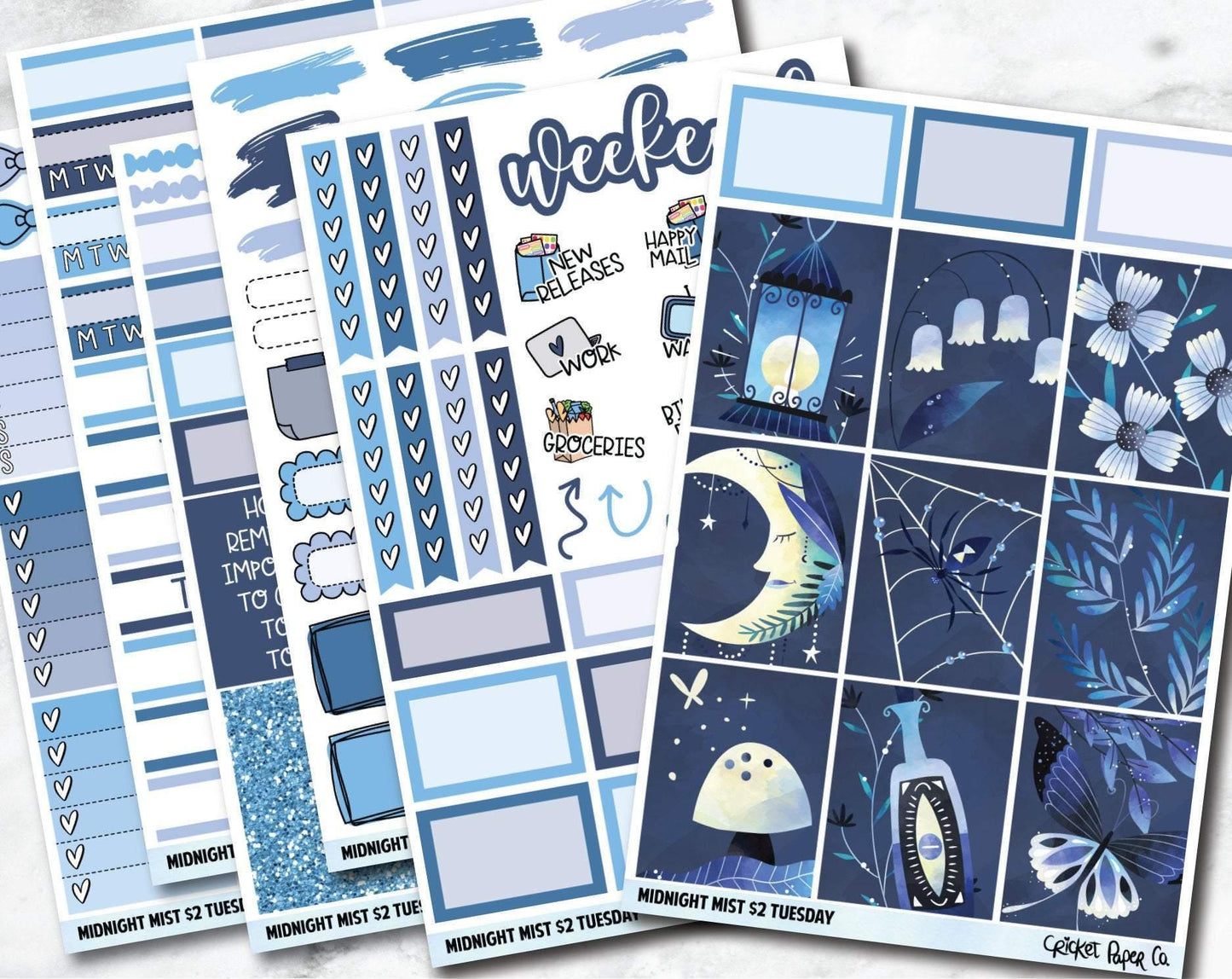 MIDNIGHT MIST Planner Stickers - Full Kit-Cricket Paper Co.