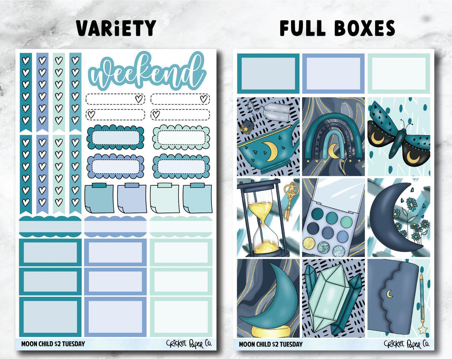 MOON CHILD Planner Stickers - Full Kit-Cricket Paper Co.