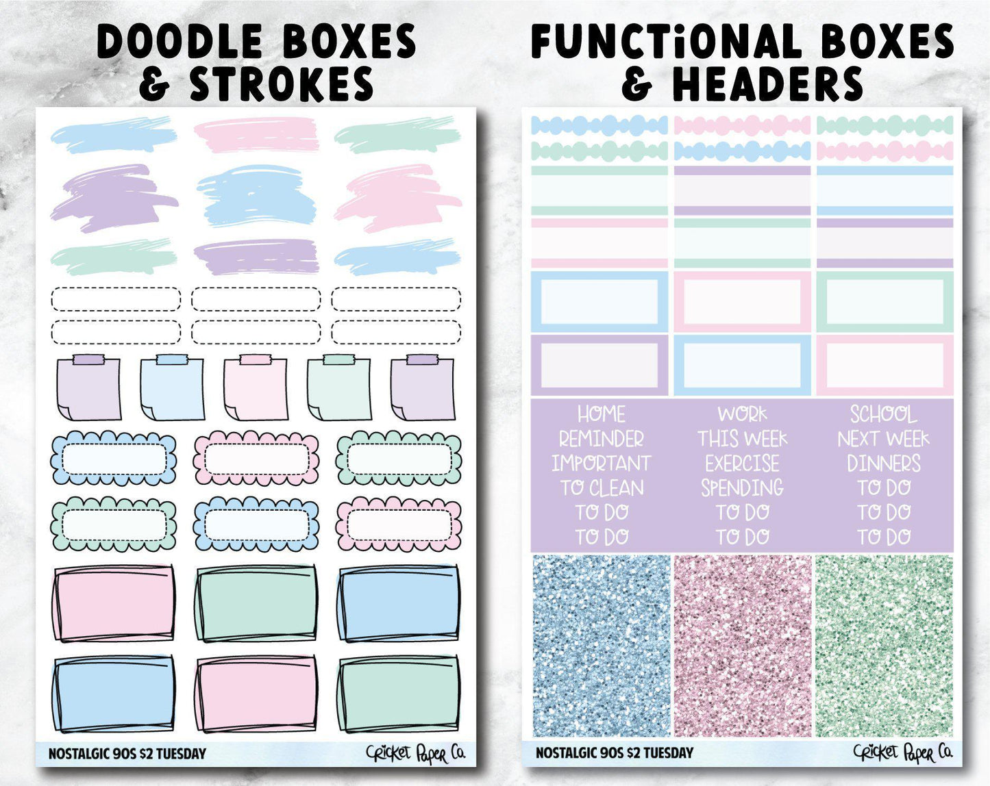 NOSTALGIC 90s Planner Stickers - Full Kit-Cricket Paper Co.
