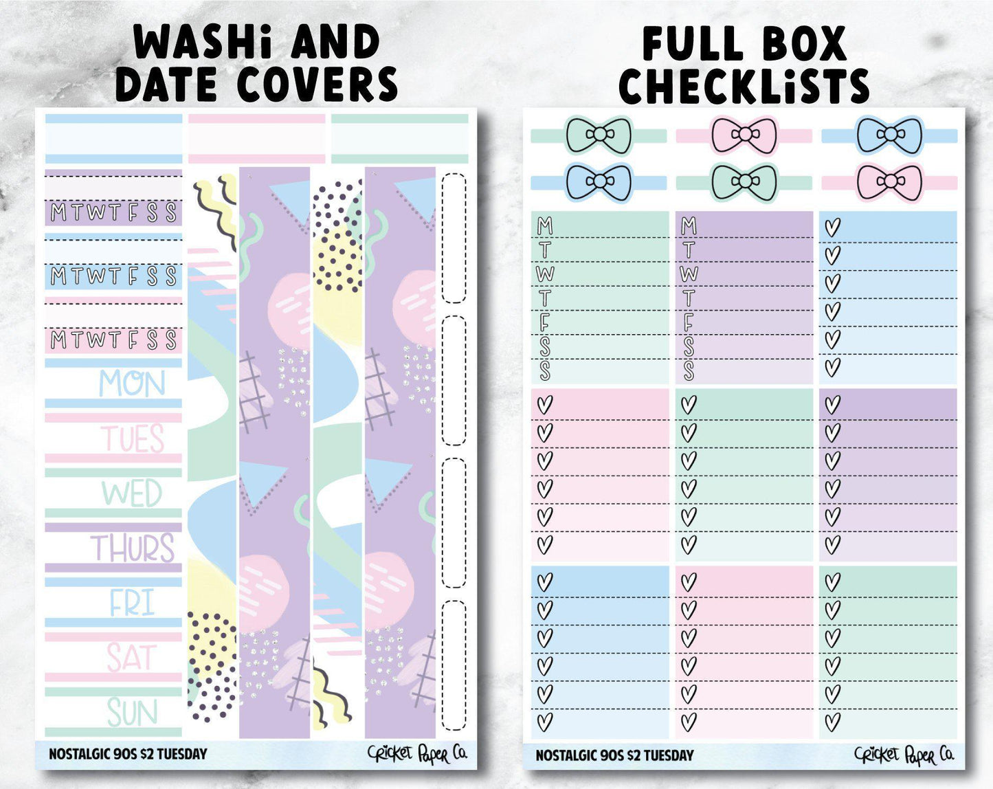 NOSTALGIC 90s Planner Stickers - Full Kit-Cricket Paper Co.
