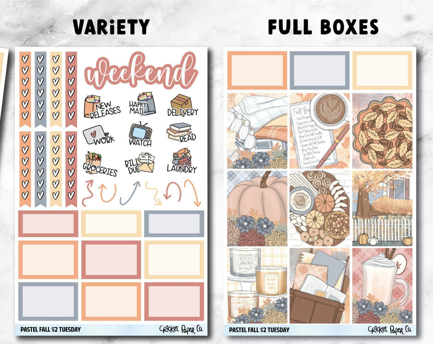 PASTEL FALL Planner Stickers - Full Kit-Cricket Paper Co.
