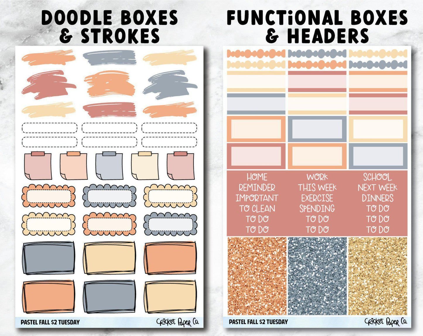 PASTEL FALL Planner Stickers - Full Kit-Cricket Paper Co.