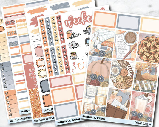 PASTEL FALL Planner Stickers - Full Kit-Cricket Paper Co.