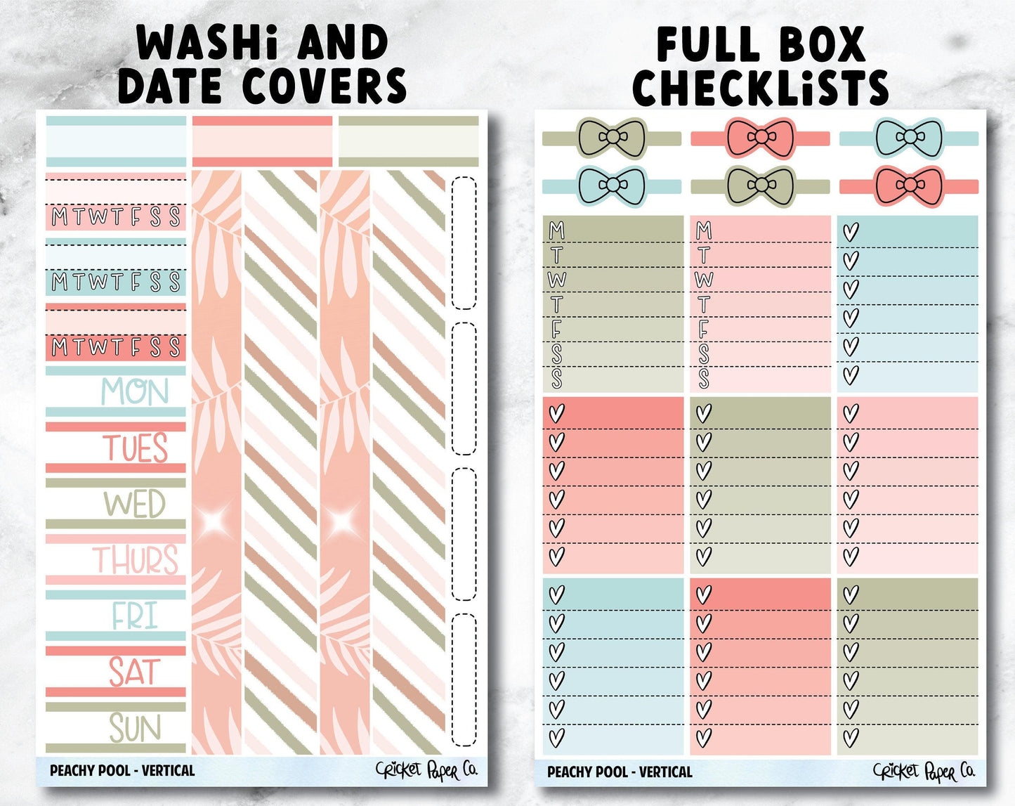 PEACHY POOL Planner Stickers - Full Kit-Cricket Paper Co.