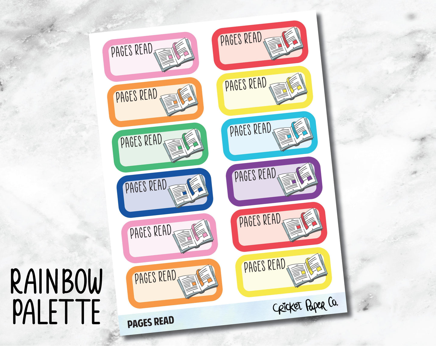 Pages Read - Reading and Bookish Planner Stickers-Cricket Paper Co.