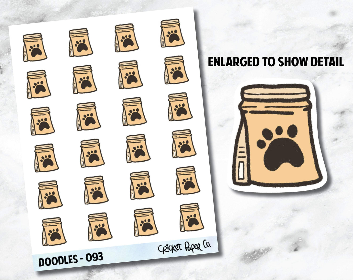 Pet Food, Pet Care, Buy Dog Food Hand Drawn Doodles - 093-Cricket Paper Co.