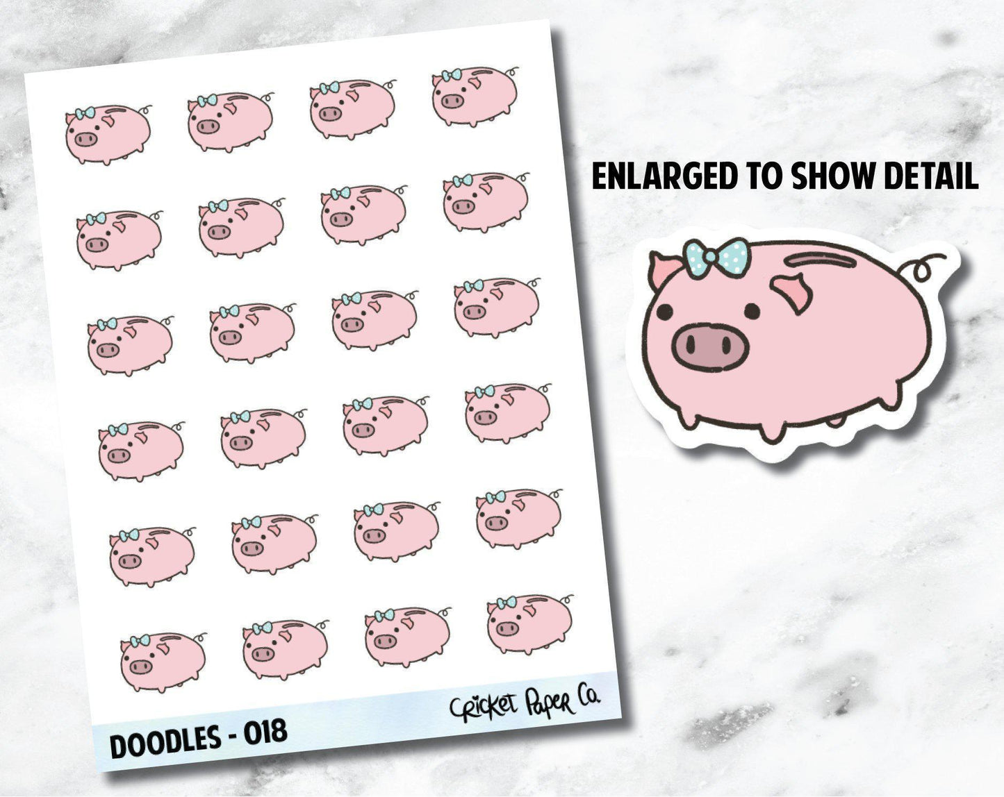 Piggy Bank, Savings, Financial, Money Hand Drawn Doodles - 018-Cricket Paper Co.