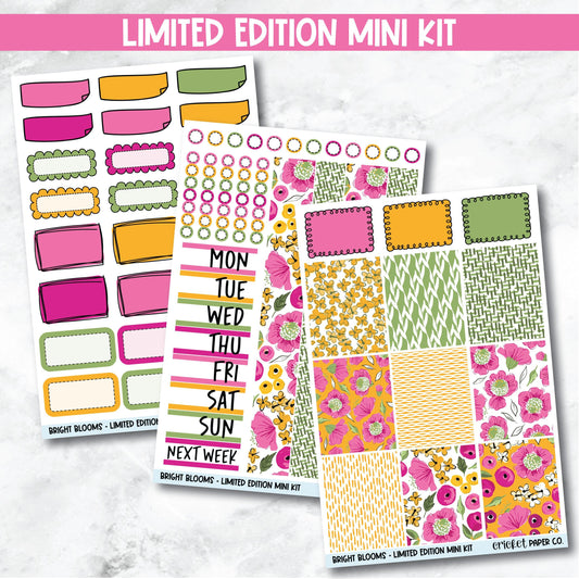 Planner Stickers Limited Edition Mini Kit - Bright Blooms-Cricket Paper Co.