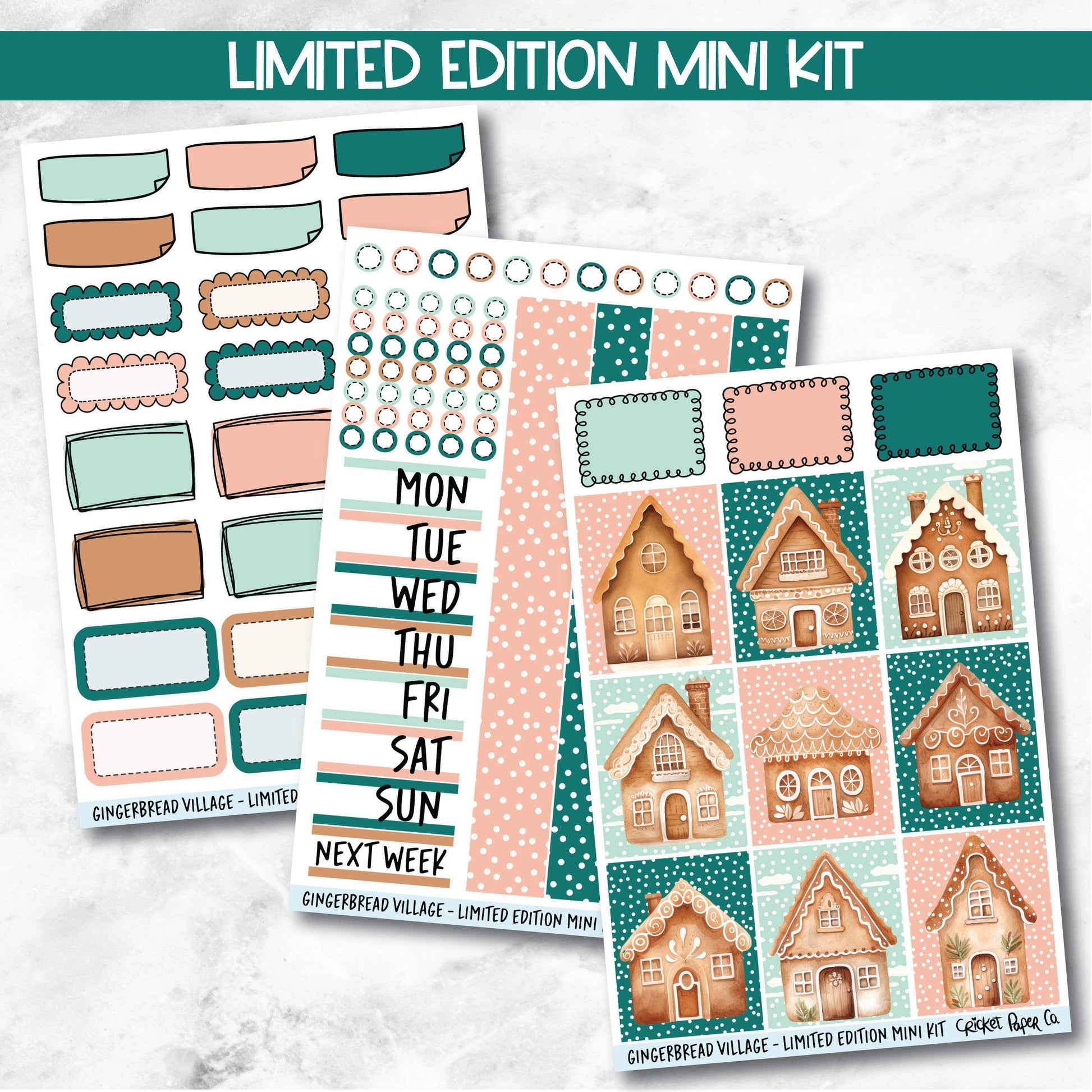 Planner Stickers Limited Edition Mini Kit - Gingerbread Village-Cricket Paper Co.