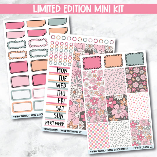 Planner Stickers Limited Edition Mini Kit - Vintage Floral-Cricket Paper Co.
