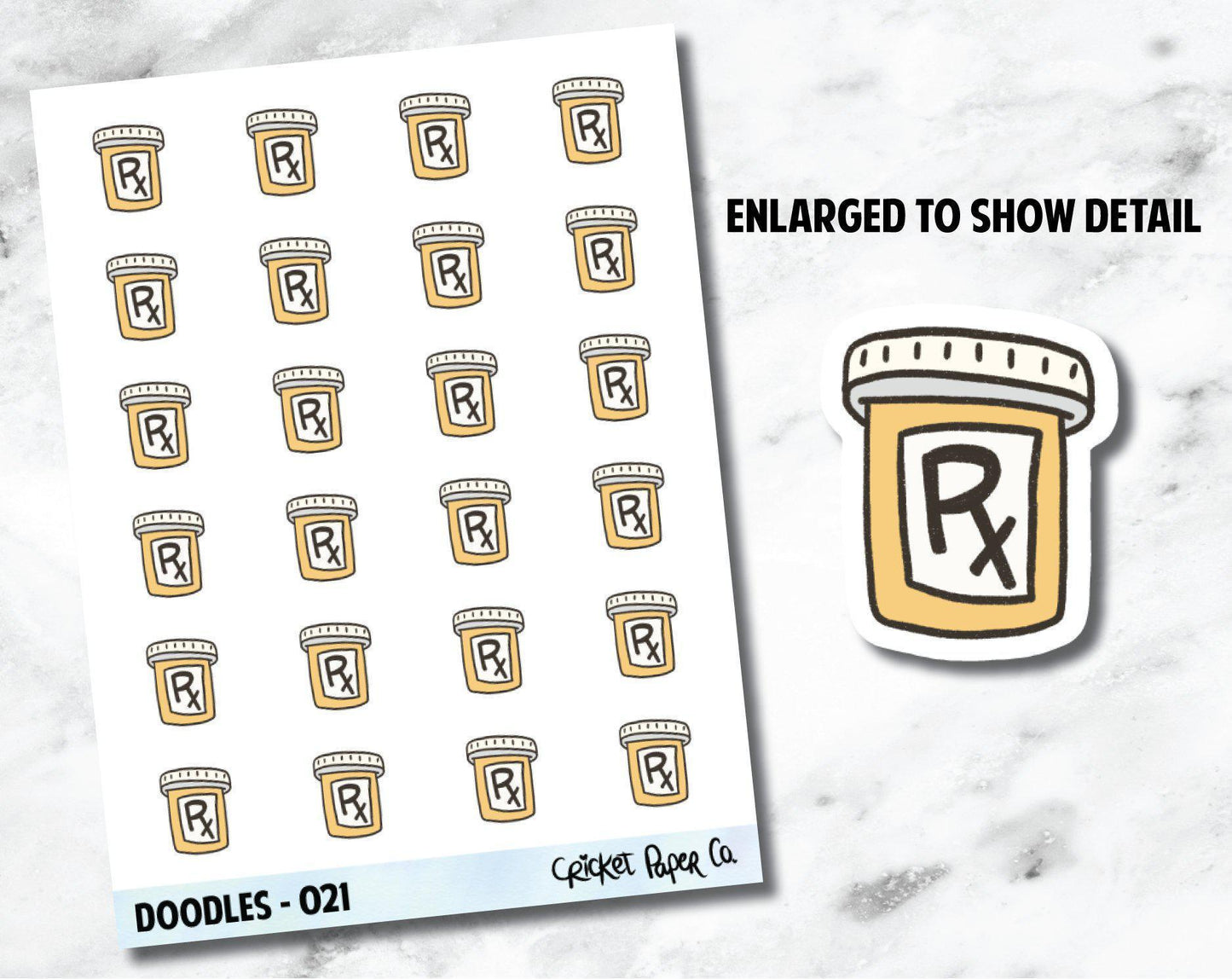 Prescription, Medication, Medicine, Pills Hand Drawn Doodles - 021-Cricket Paper Co.