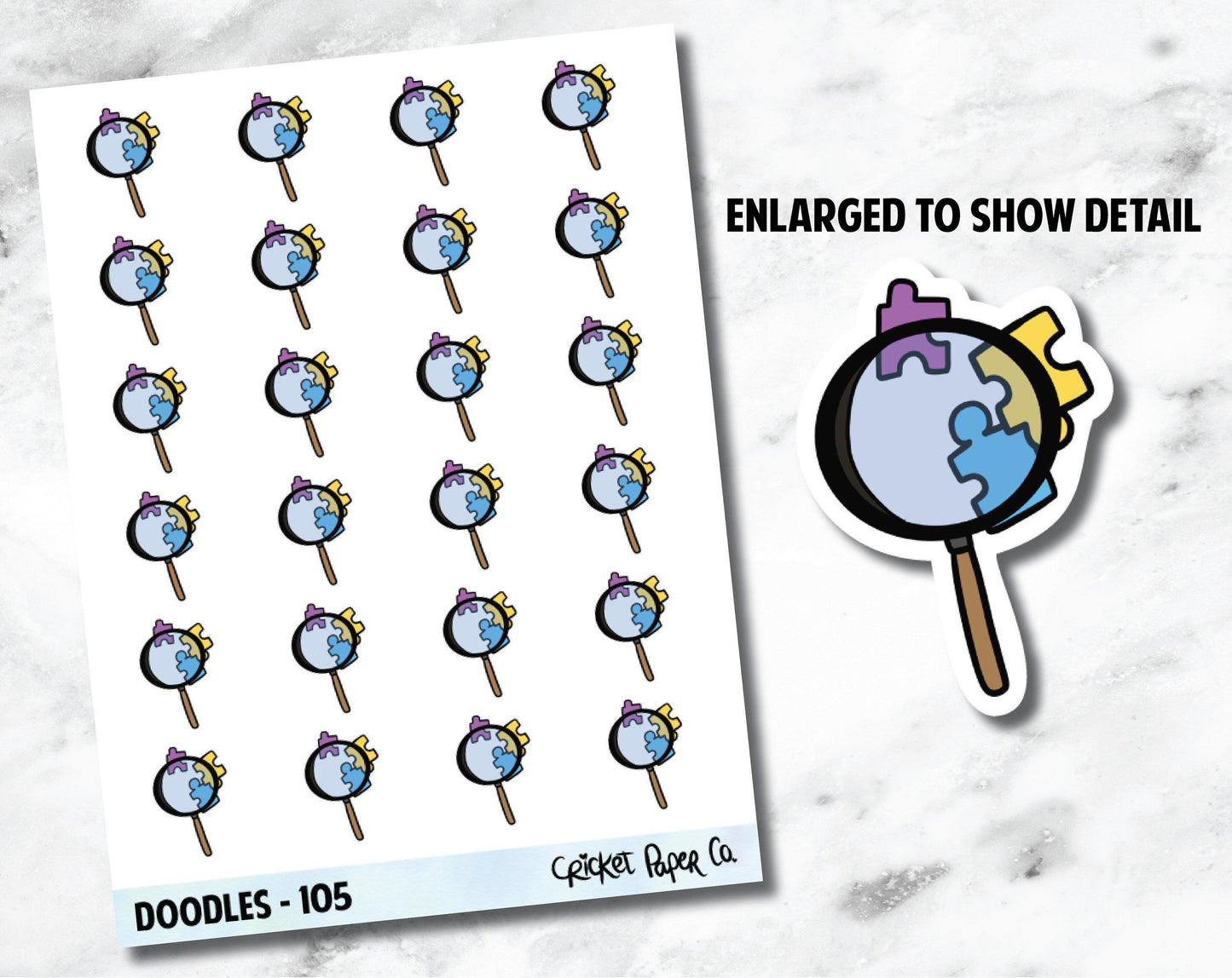 Puzzle, Escape Room, Game Night Hand Drawn Doodles - 105-Cricket Paper Co.