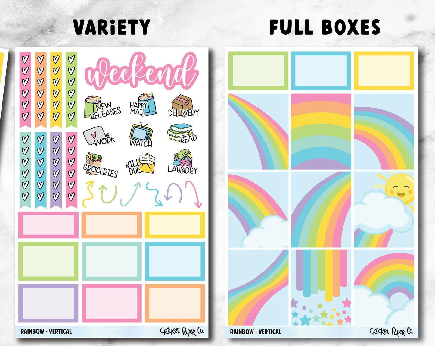 RAINBOW Planner Stickers - Full Kit-Cricket Paper Co.