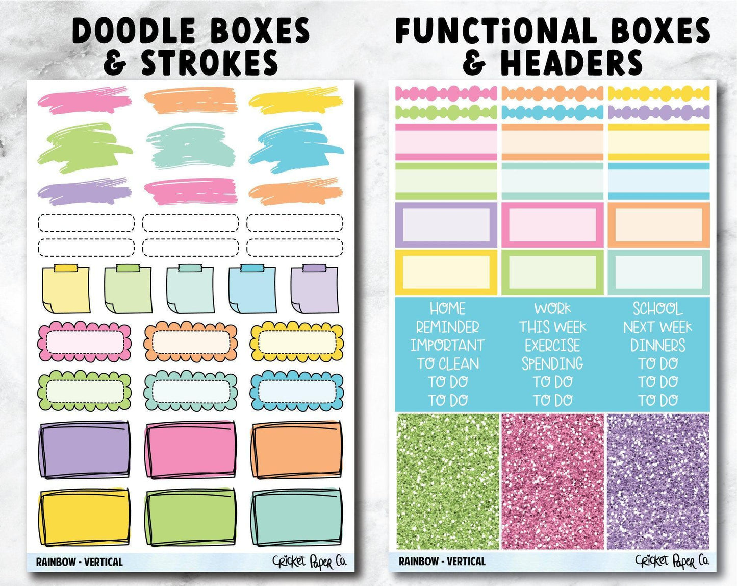 RAINBOW Planner Stickers - Full Kit-Cricket Paper Co.