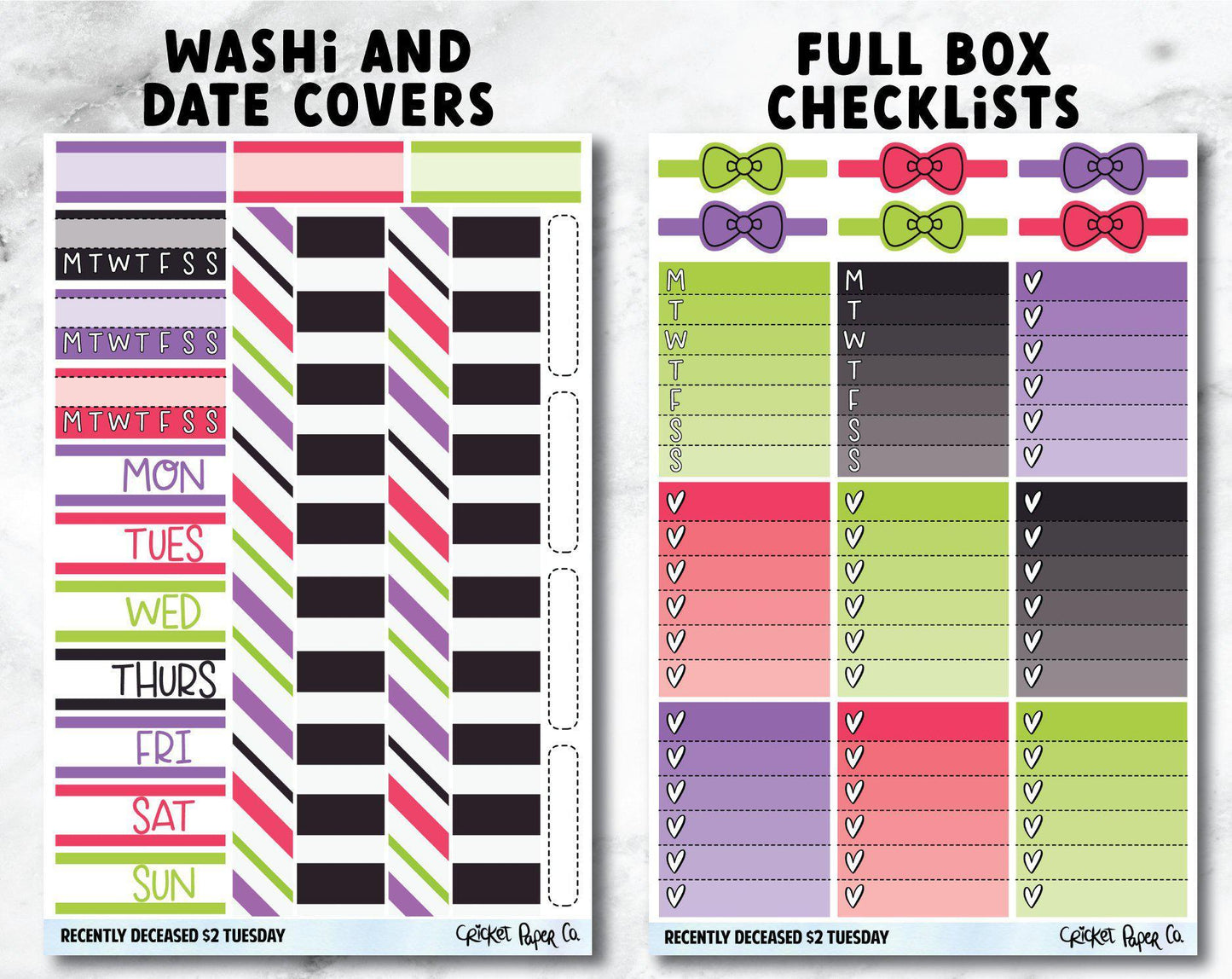 RECENTLY DECEASED Planner Stickers - Full Kit-Cricket Paper Co.