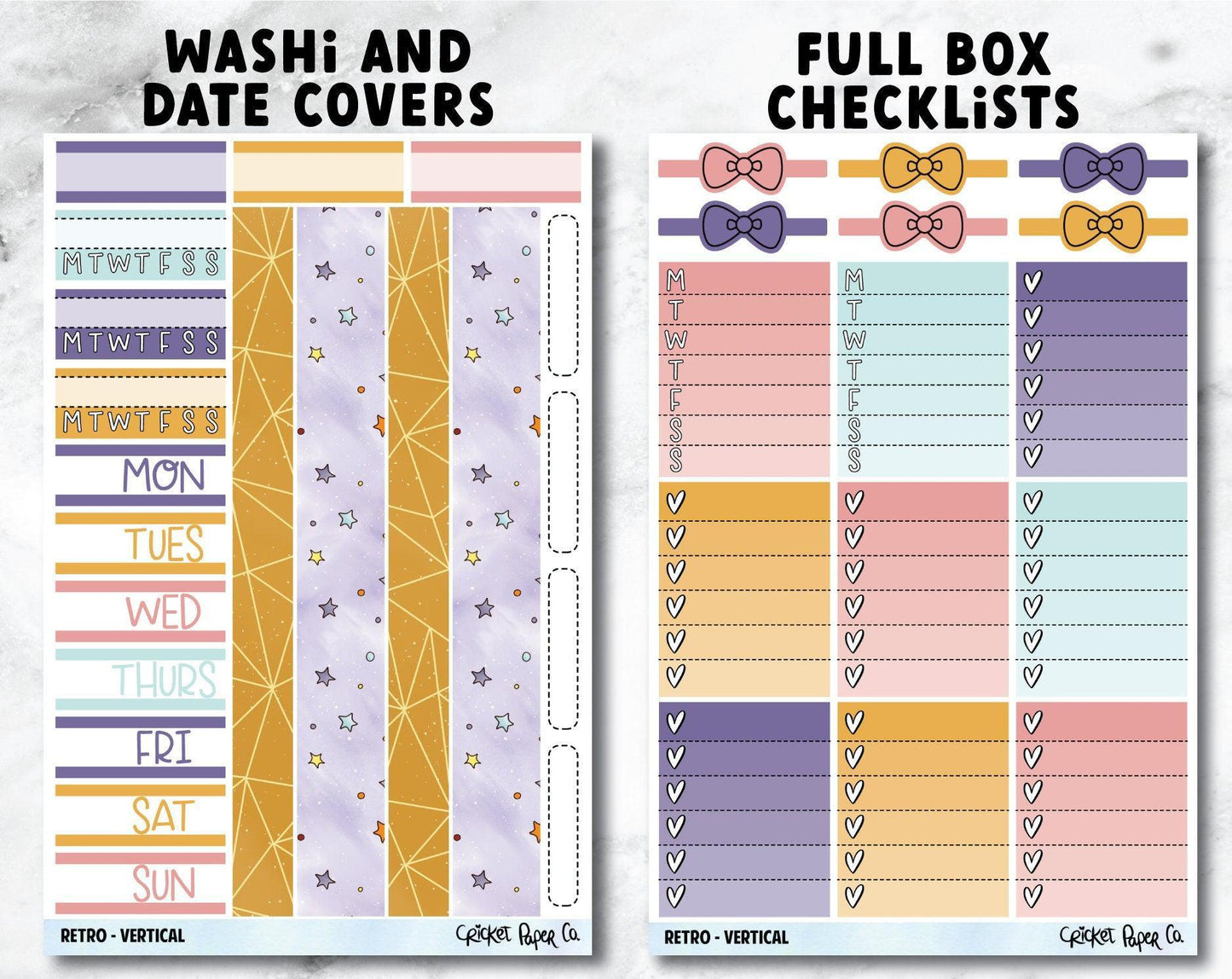 RETRO Planner Stickers - Full Kit-Cricket Paper Co.