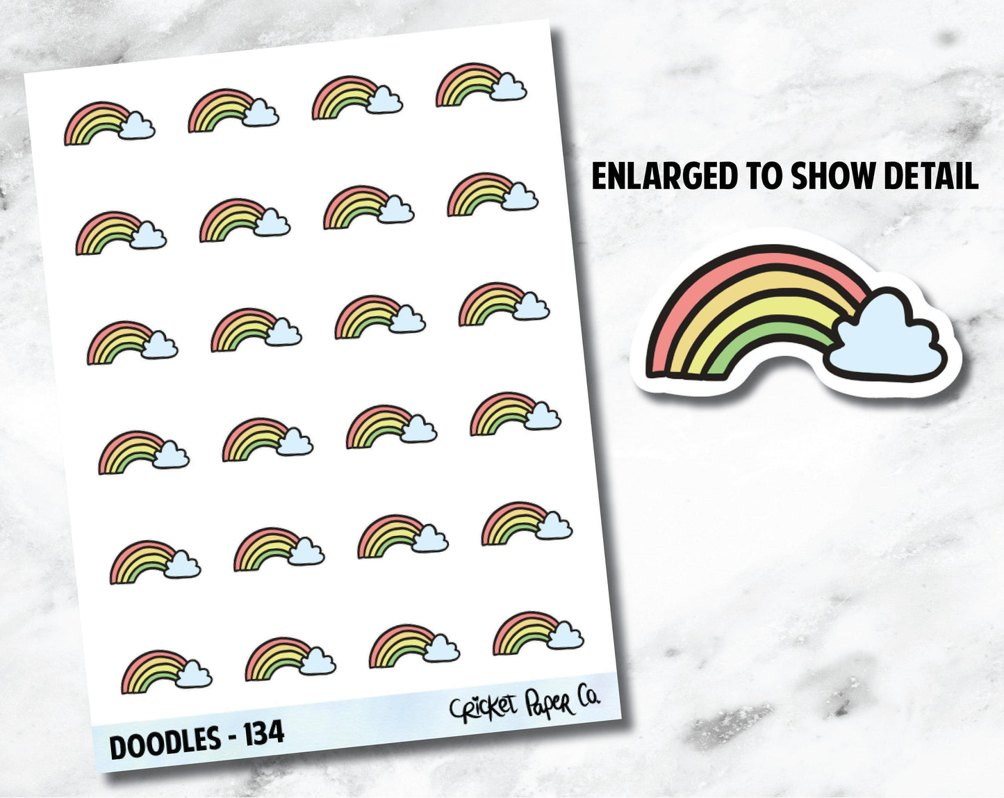 Rainbow, Cloud, Weather Hand Drawn Doodles - 134-Cricket Paper Co.