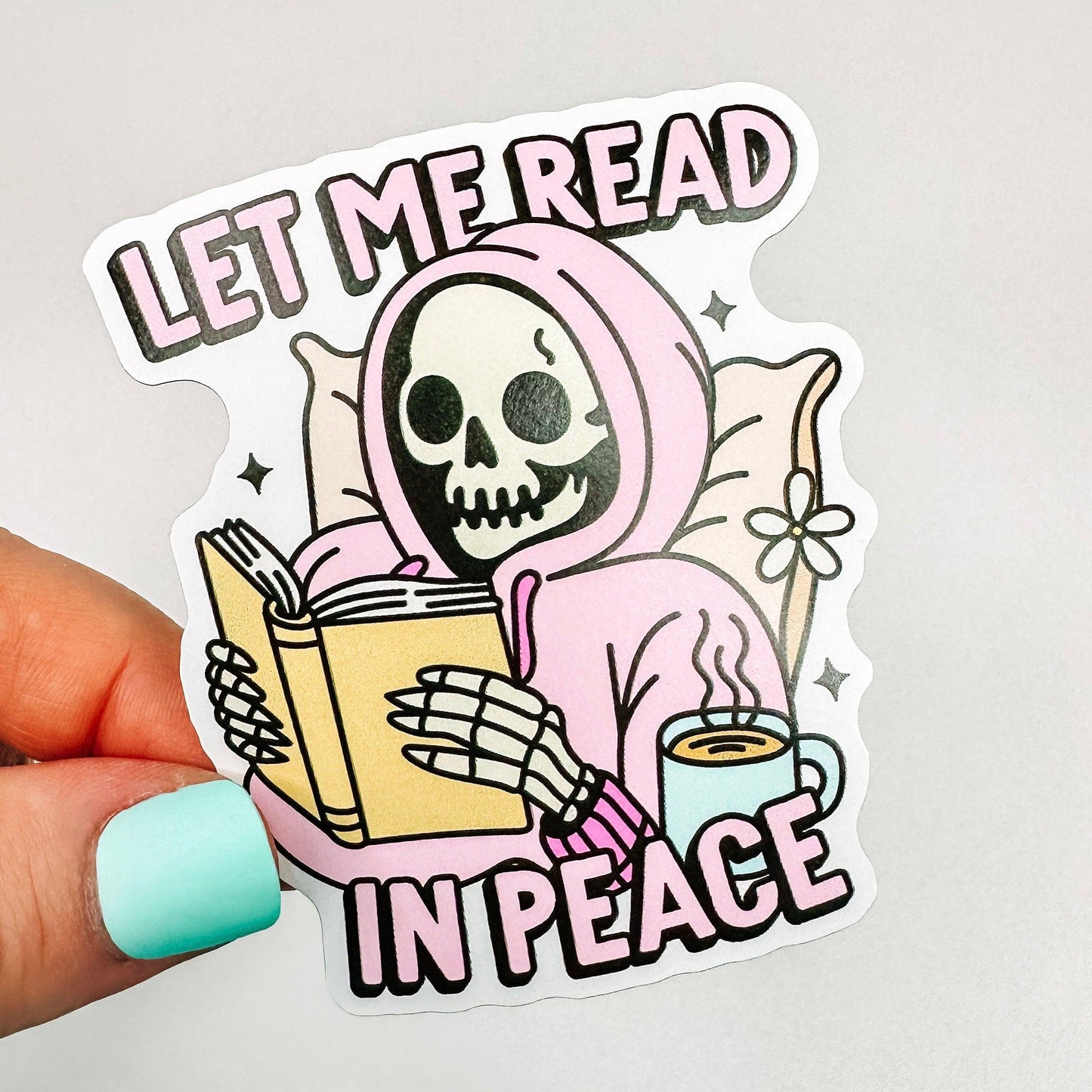 Read In Peace Skeleton - Bookish Vinyl Sticker-Cricket Paper Co.