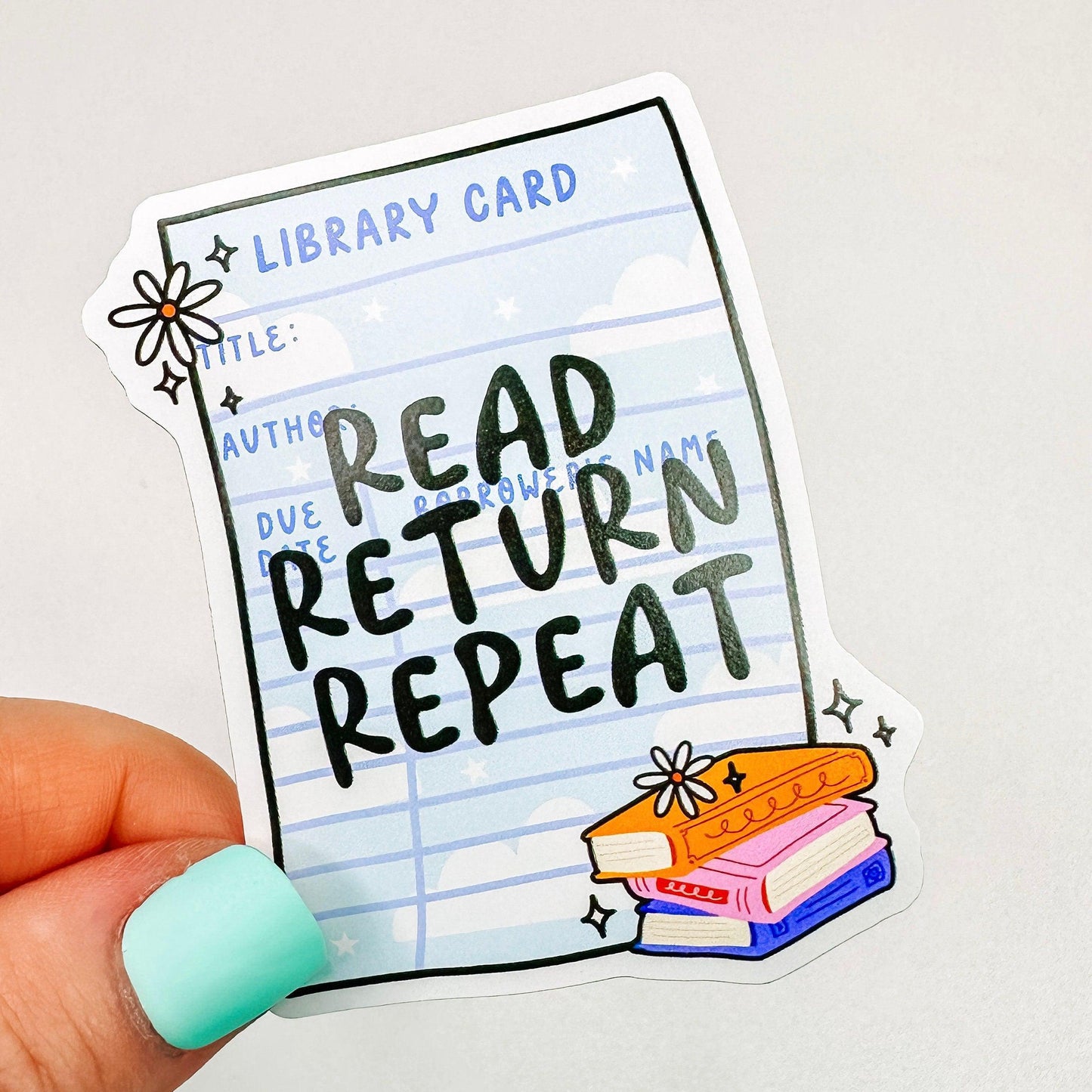 Read Return Repeat Library Card - Bookish Vinyl Sticker-Cricket Paper Co.