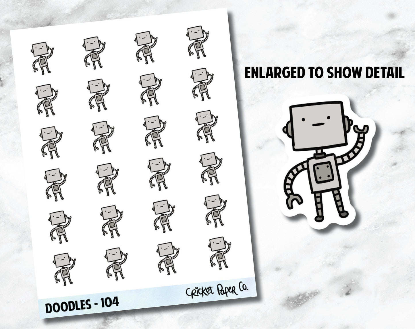 Robotics Club, Robot, Programming Hand Drawn Doodles - 104-Cricket Paper Co.