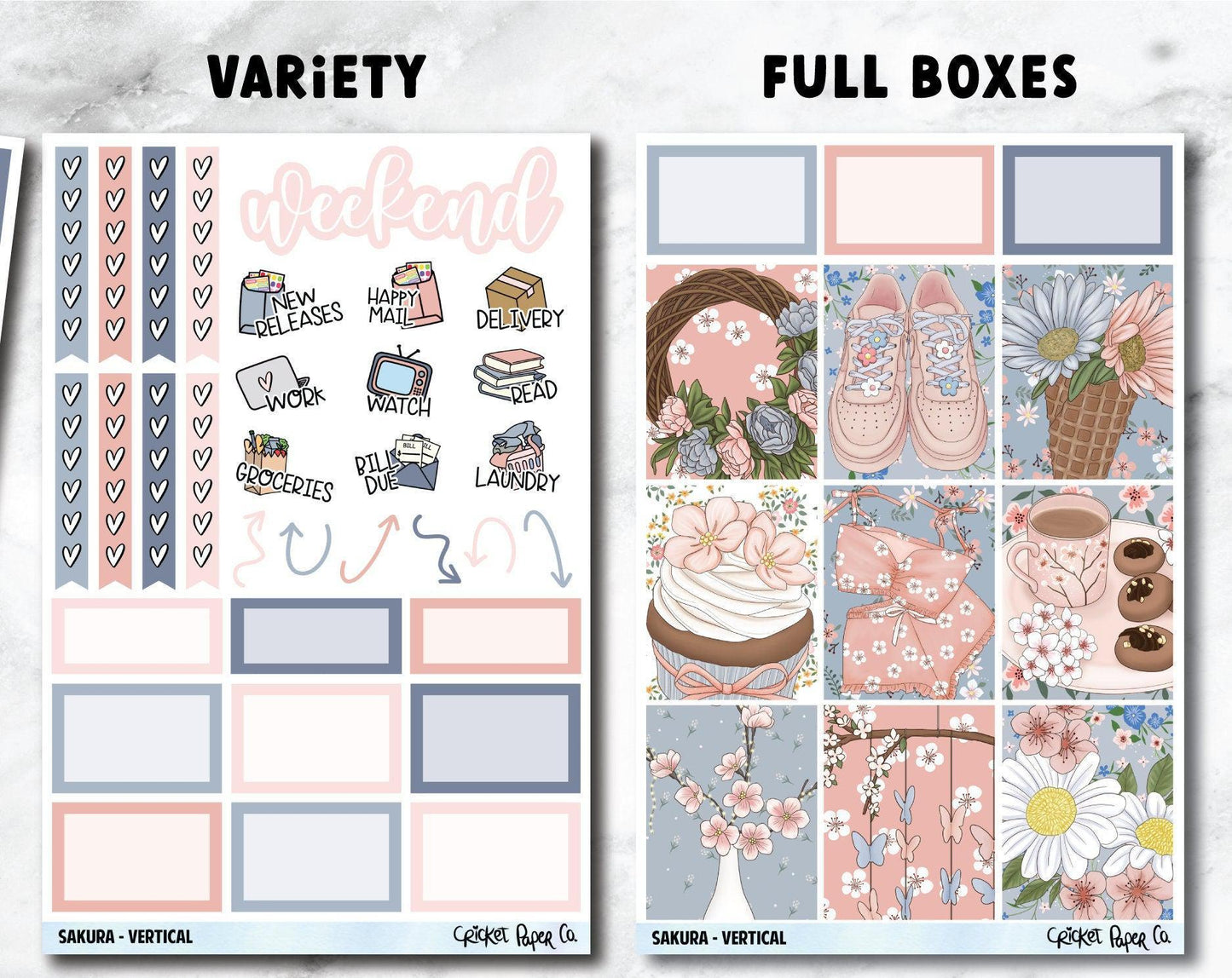 SAKURA Planner Stickers - Full Kit-Cricket Paper Co.