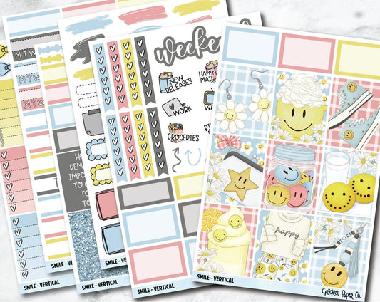 SMILE Planner Stickers - Full Kit-Cricket Paper Co.