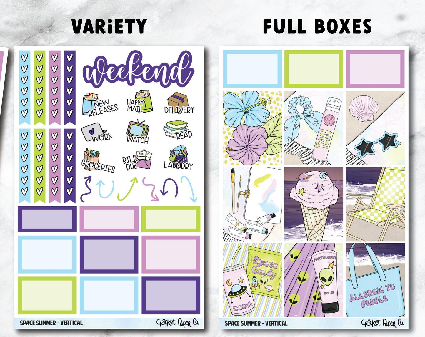 SPACE SUMMER Planner Stickers - Full Kit-Cricket Paper Co.