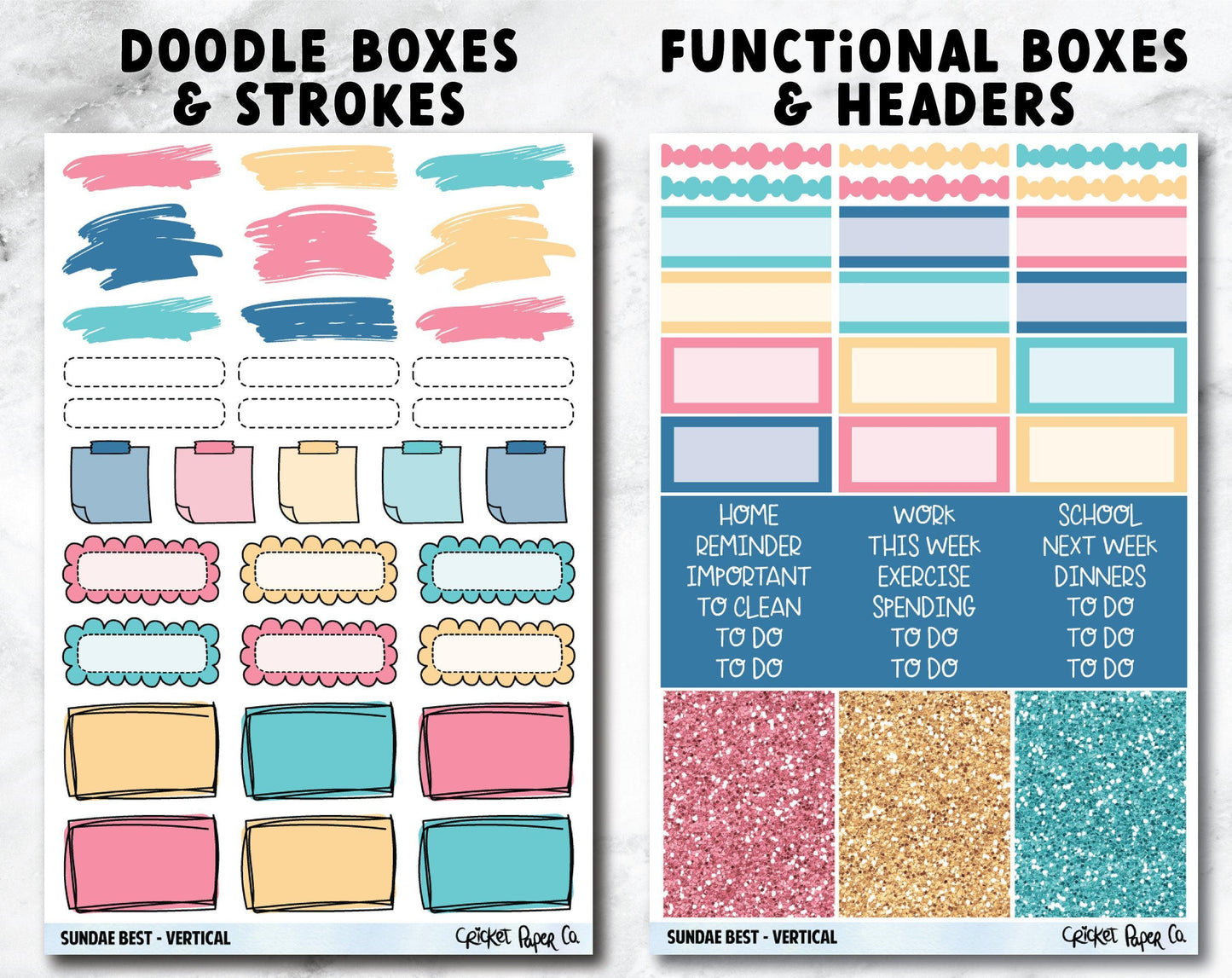 SUNDAE BEST Planner Stickers - Full Kit-Cricket Paper Co.