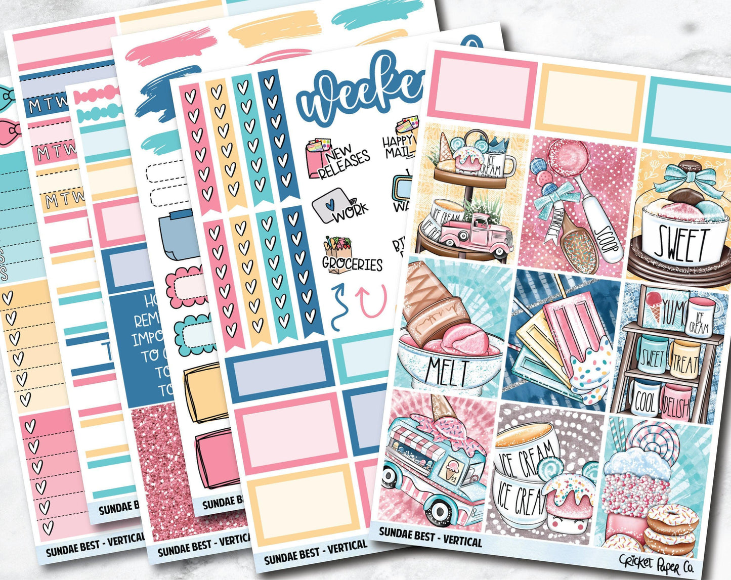 SUNDAE BEST Planner Stickers - Full Kit-Cricket Paper Co.
