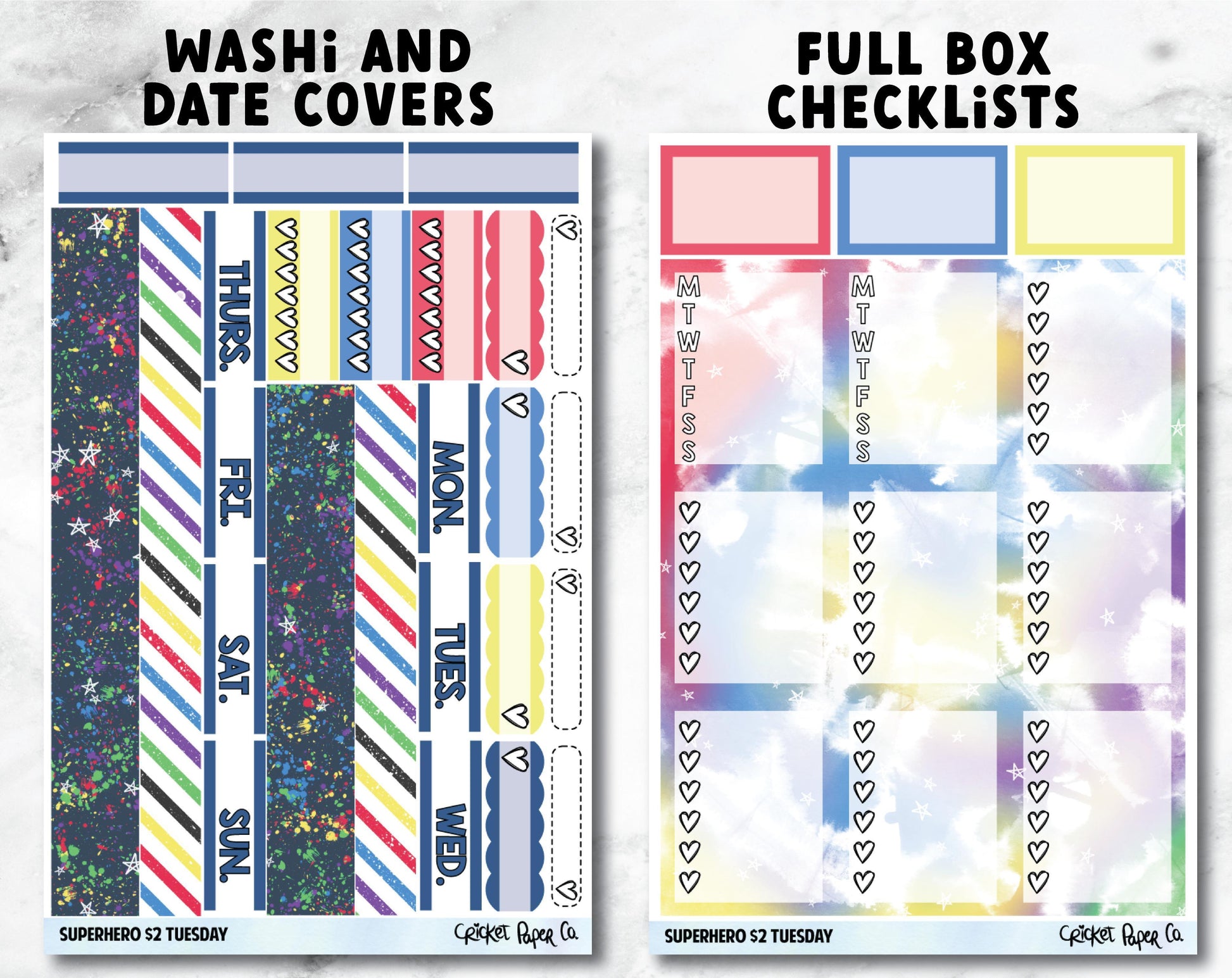 SUPERHERO Planner Stickers - Full Kit-Cricket Paper Co.