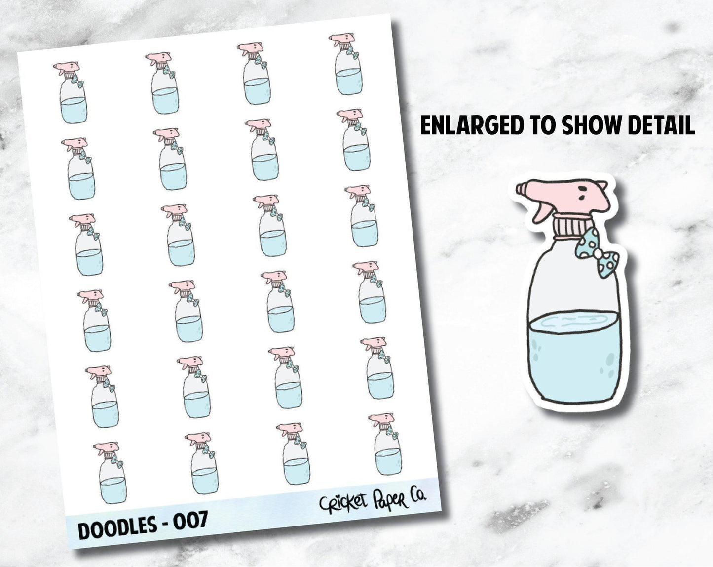 Spray Bottle, Cleaning, Chores Hand Drawn Doodles - 007-Cricket Paper Co.