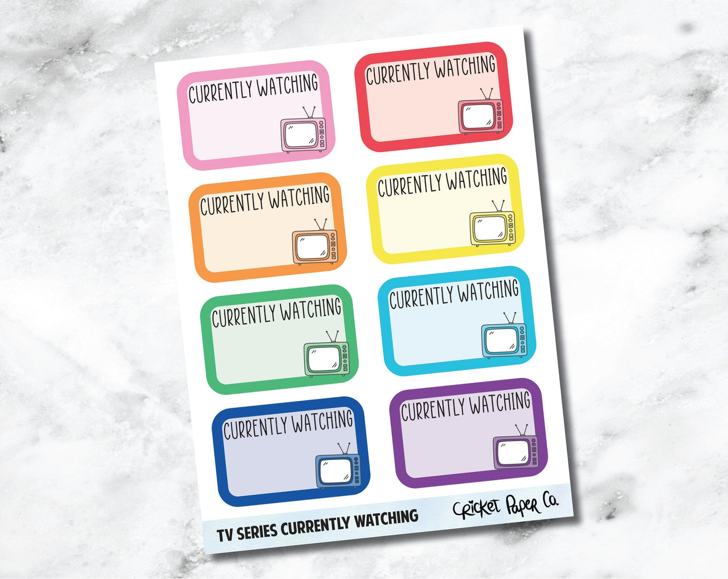 TV Series Currently Watching - Television and Movie Planner Stickers-Cricket Paper Co.