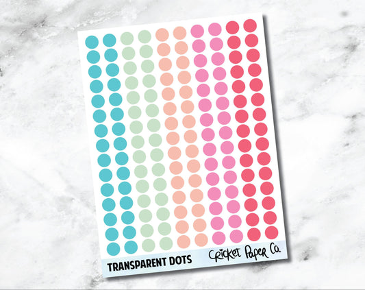 Transparent Tiny Dot Planner Stickers - Sorbet-Cricket Paper Co.