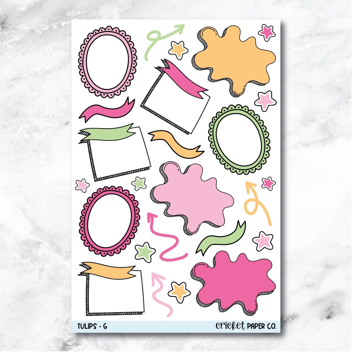 Tulips Bullet Journal Style Journaling and Planner Stickers - G-Cricket Paper Co.