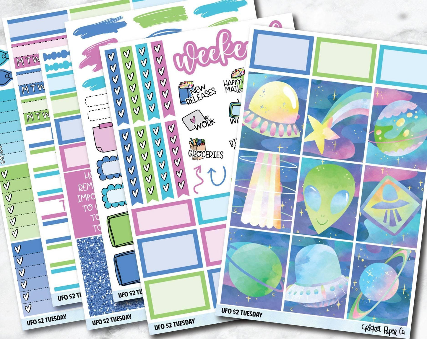 UFO Planner Stickers - Full Kit-Cricket Paper Co.