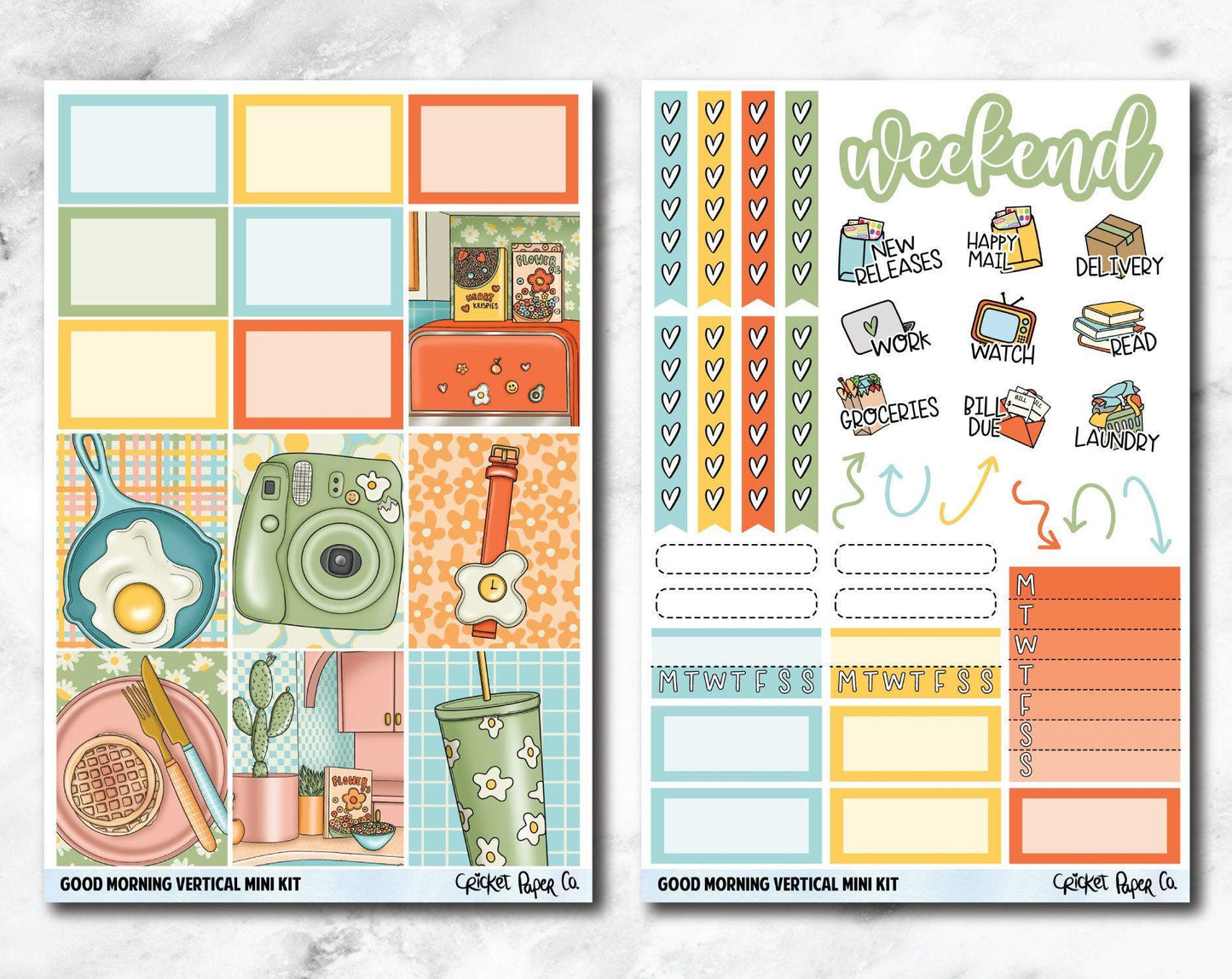 VERTICAL Planner Stickers Mini Kit - Good Morning-Cricket Paper Co.