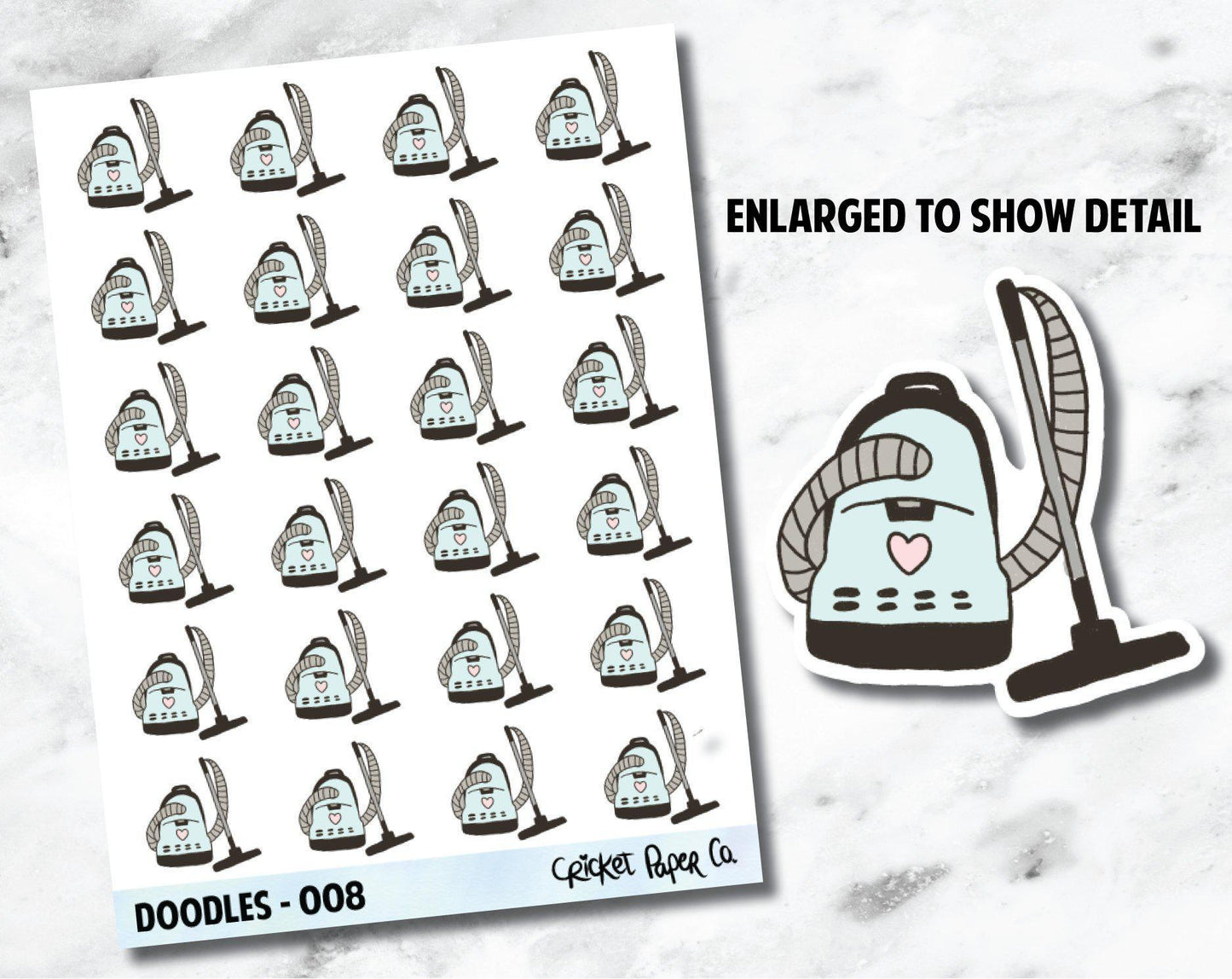 Vacuum, Cleaning, Chores Hand Drawn Doodles - 008-Cricket Paper Co.