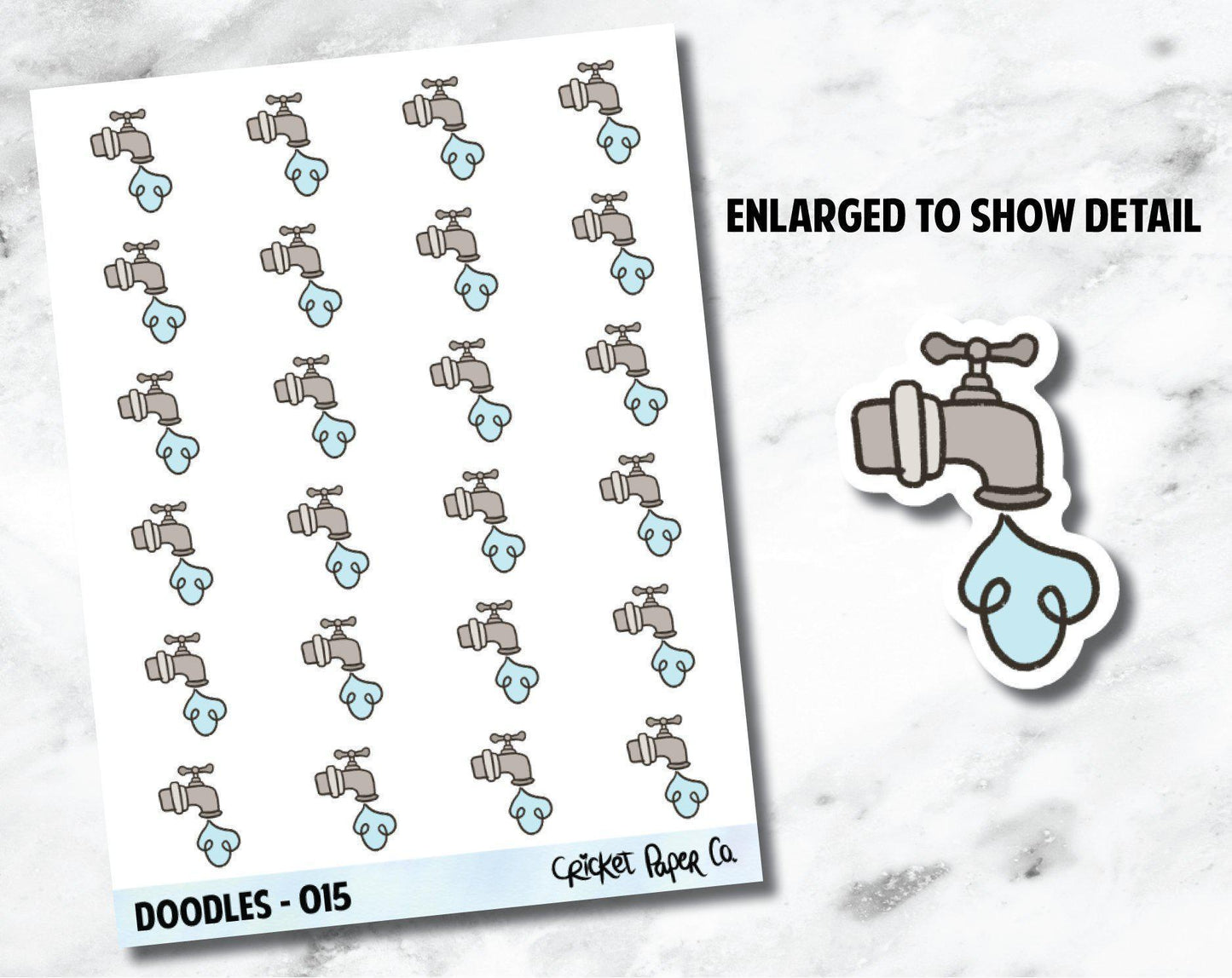 Water Faucet, Plumbing, Water Bill, Bill Due Hand Drawn Doodles - 015-Cricket Paper Co.