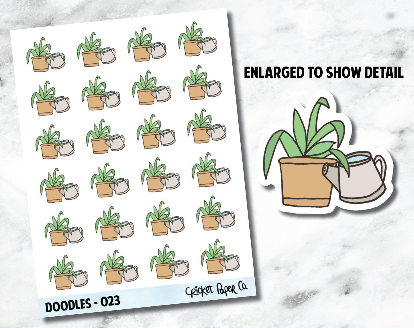 Water Plants, House Plant, Watering, Garden Hand Drawn Doodles - 023-Cricket Paper Co.