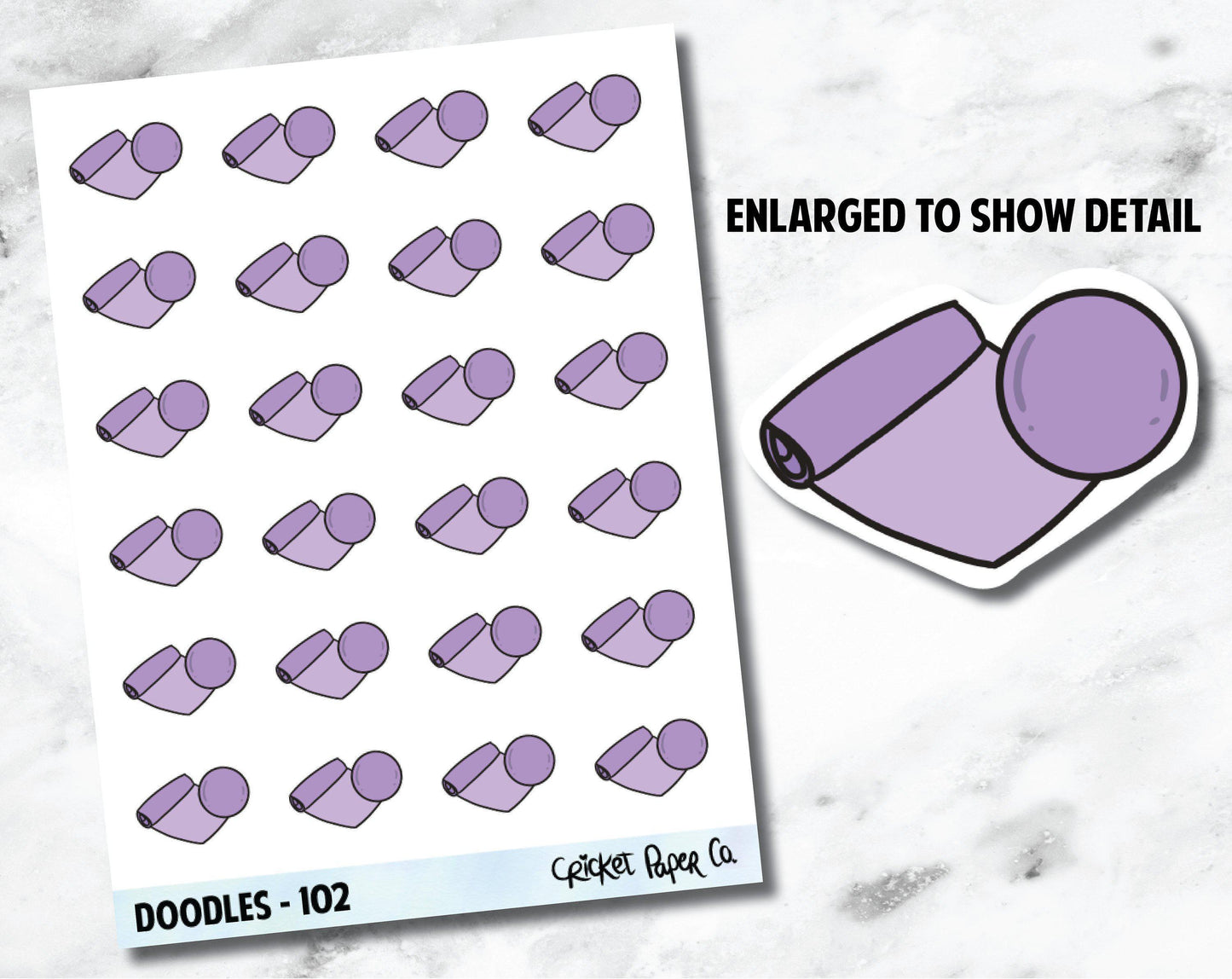 Yoga Mat, Yoga Ball, Pilates, Exercise Hand Drawn Doodles - 102-Cricket Paper Co.