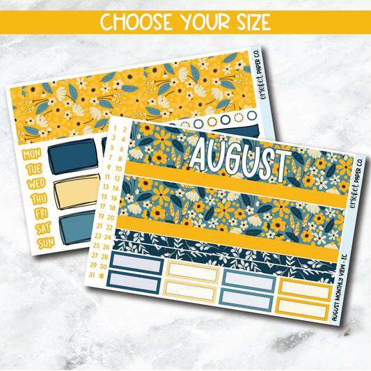 August Monthly View Planner Sticker Kit for 7x9 Planners