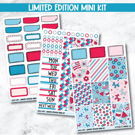 Planner Stickers Standard Mini Kit  - July 4th