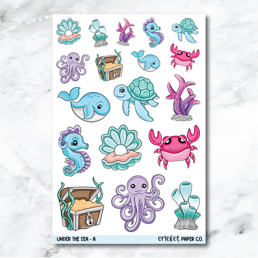 Under the Sea Decorative Journaling and Planner Stickers - A