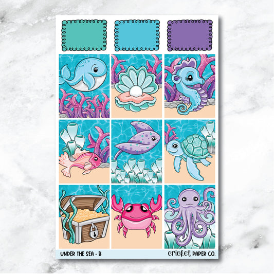 Under the Sea Full Box Journaling and Planner Stickers - B