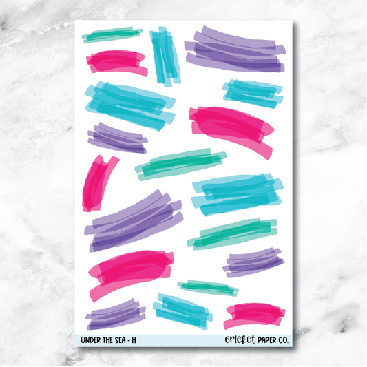 Under the Sea Highlighter Swatch Journaling and Planner Stickers - H