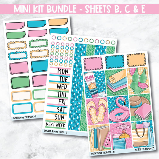 Booked by the Pool Mini Kit Bundle Planner Stickers  - Sheets B, C and E