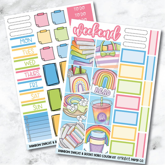 Rainbow Snacks & Books HOBONICHI COUSIN Planner Stickers Mini Kit