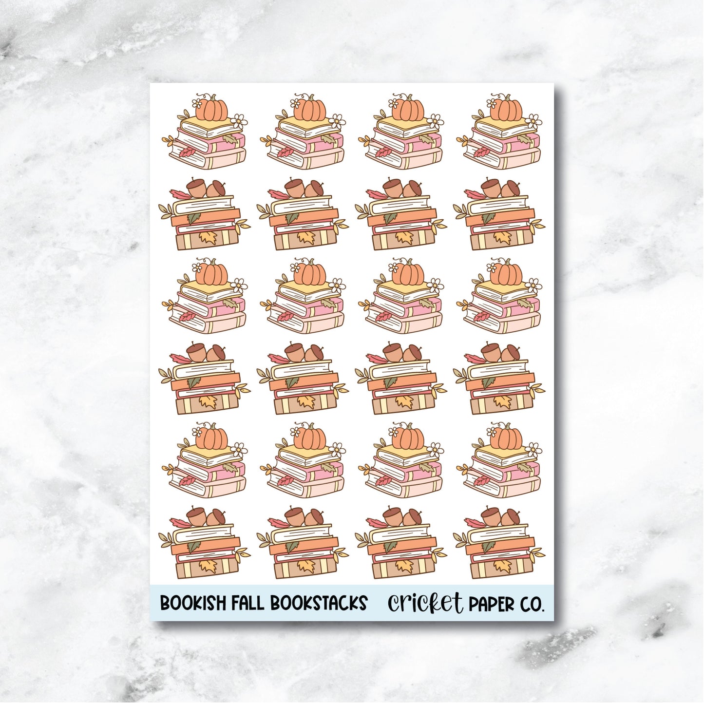 Bookish Fall Planner Stickers - Bookstacks