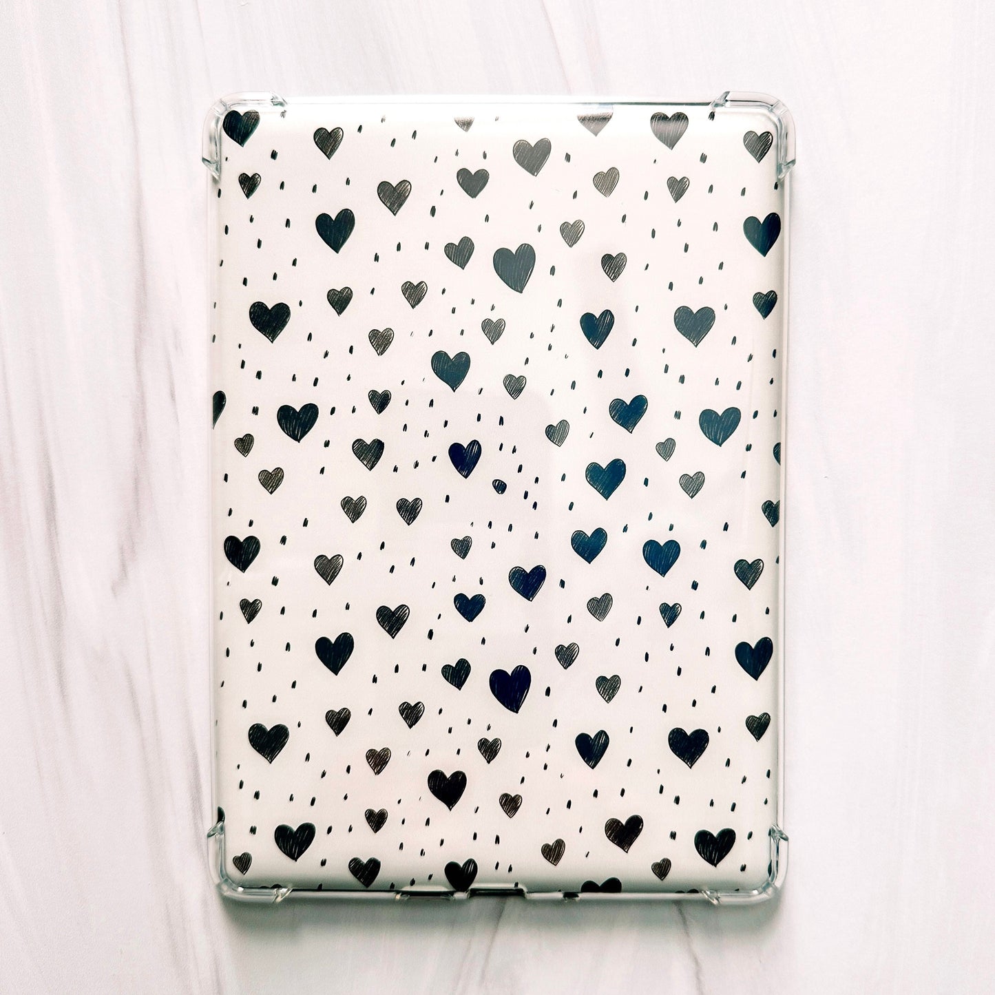 Vinyl Insert for Kindle Case - Black and White Hearts